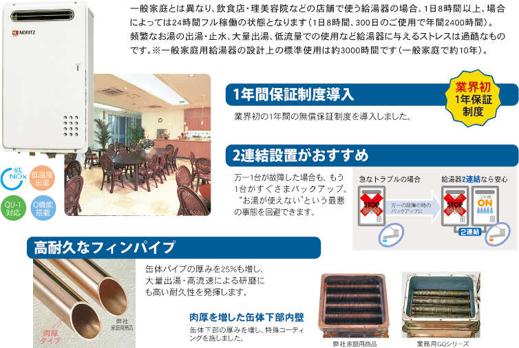 ガス業務用給湯器