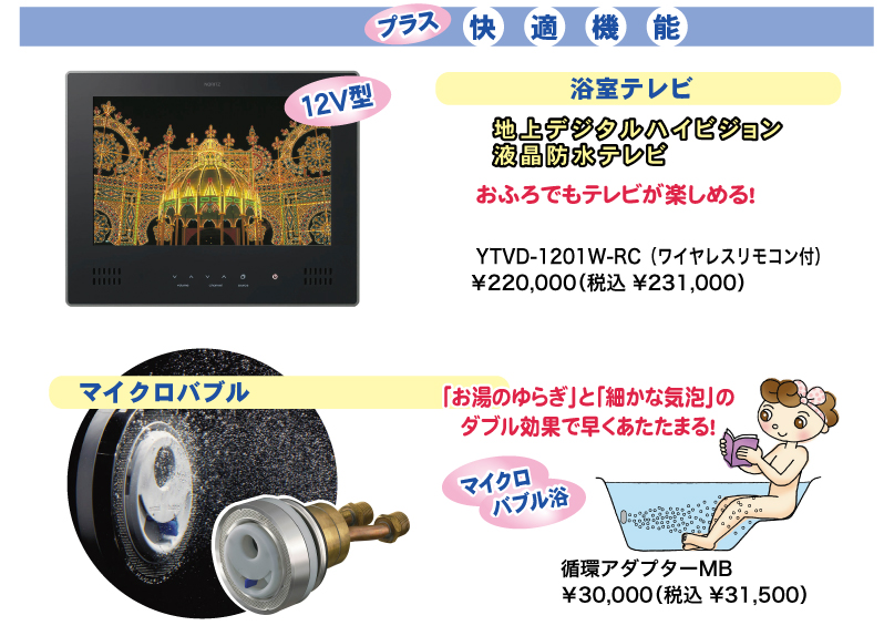浴室テレビ　マイクロバブル
